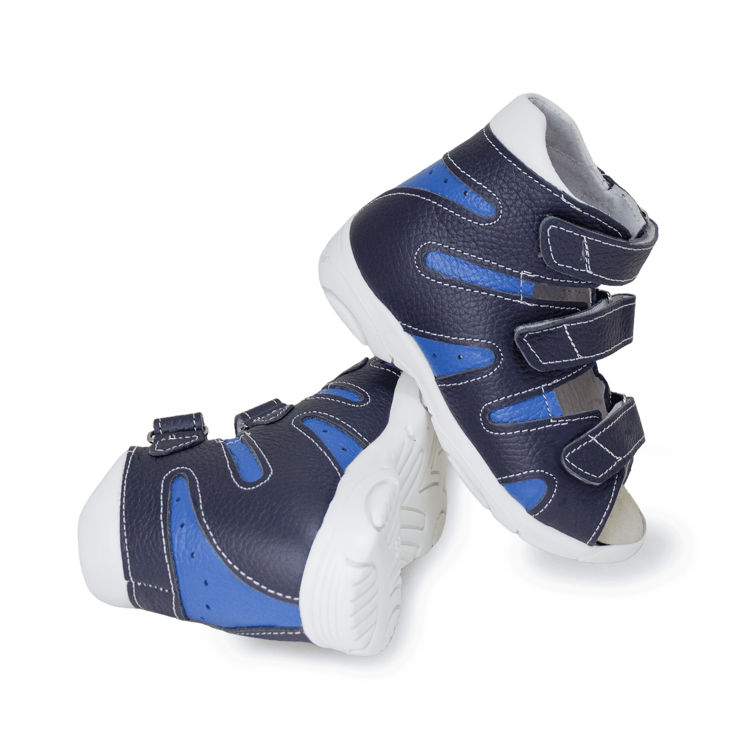 Сандалии ортопедические с открытым носом Орфея Б2-166-224-221-1 кожаные тёмно-синие фото 6