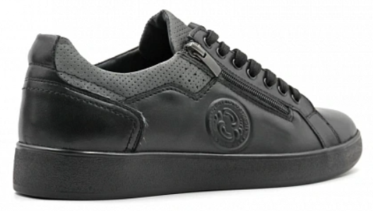 Кеды ортопедические мужские Ортомода 90429-Х-001 черные кожаные фото 4