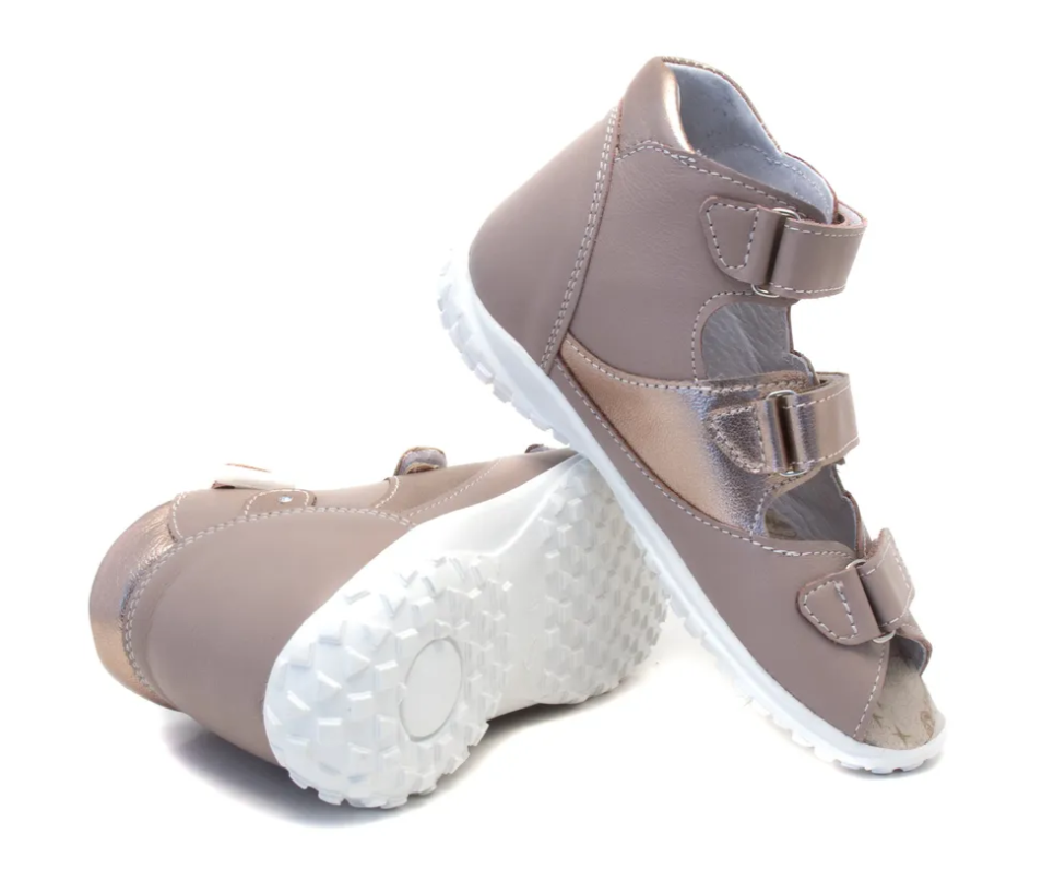 Сандалии ортопедические детские с открытым носом Орфея Б3-197-107-273-1 цвет розово/золотой фото 2