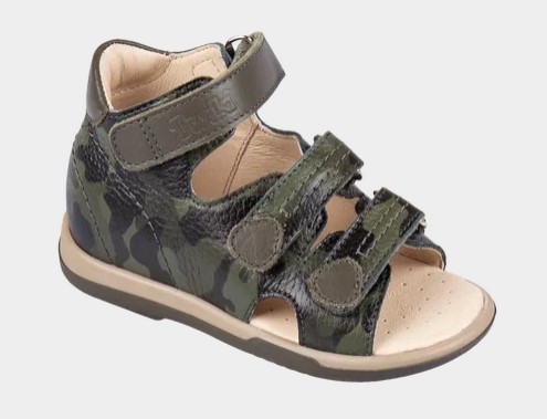 Сандалии ортопедические  с открытым носом цв.зеленый камуфляж TW-140-26 фото 1
